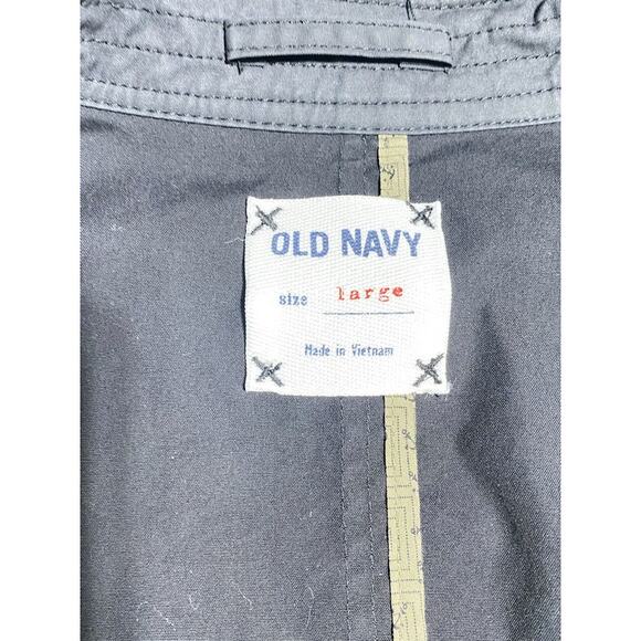 Junior's Girl's Old Navy Rain Coat Size Large Button Up Black - Picture 8 of 8